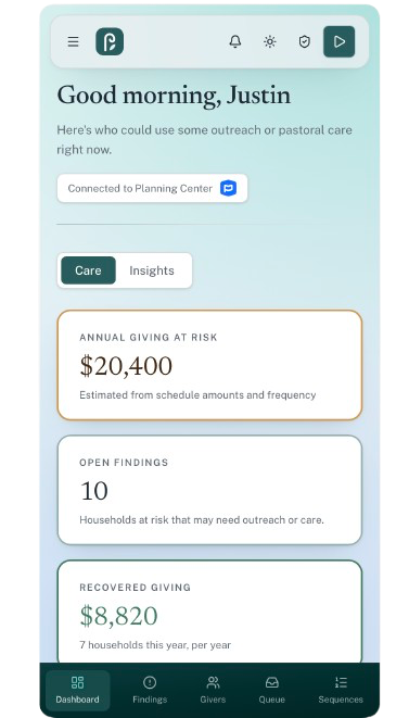 Giving Steward dashboard on a phone